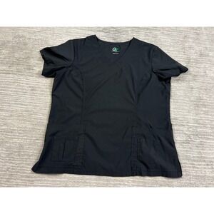 GT Performance Scrub Top Women L Black T-147A-BLACK‎ V-Neck Stretch Multi-Pocket